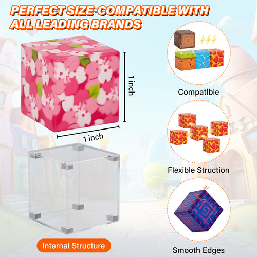 Colourful magnetic pixel cube blocks for kids creative play