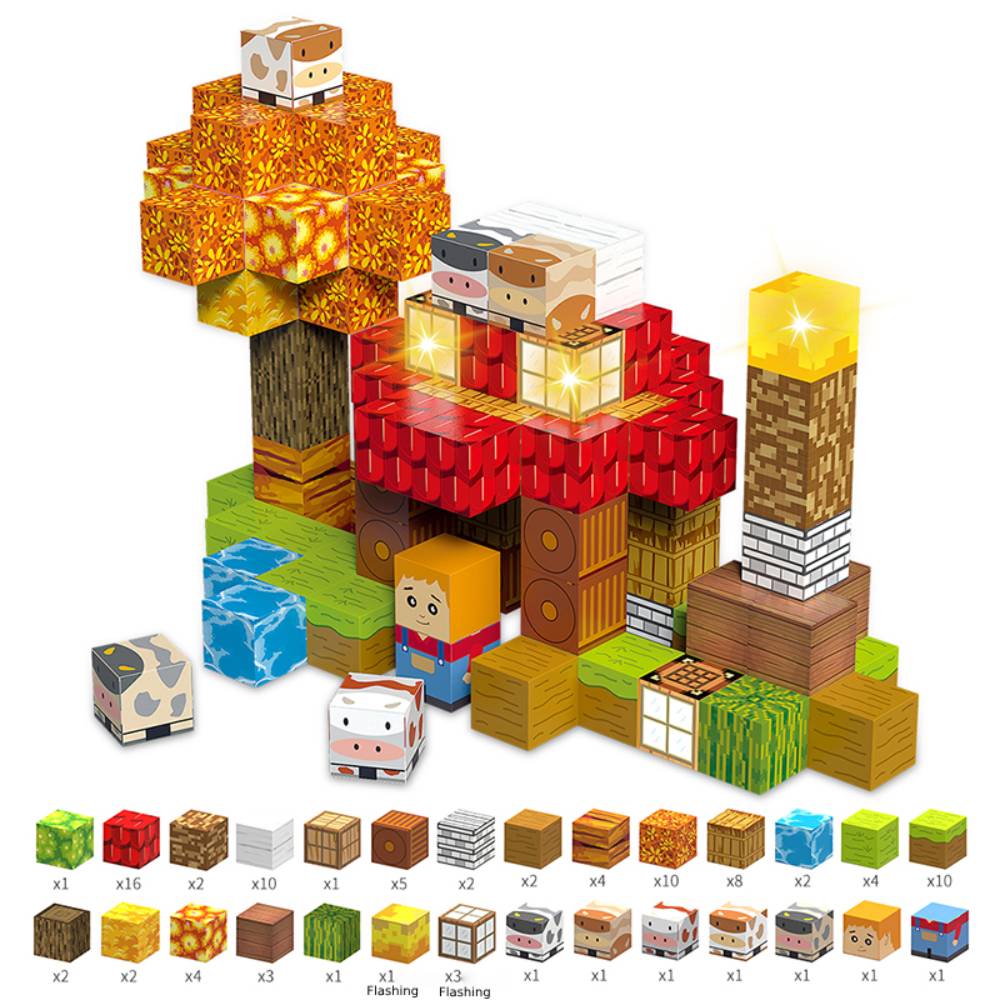 Farm magnetic blocks instruction guide with 6 build ideas