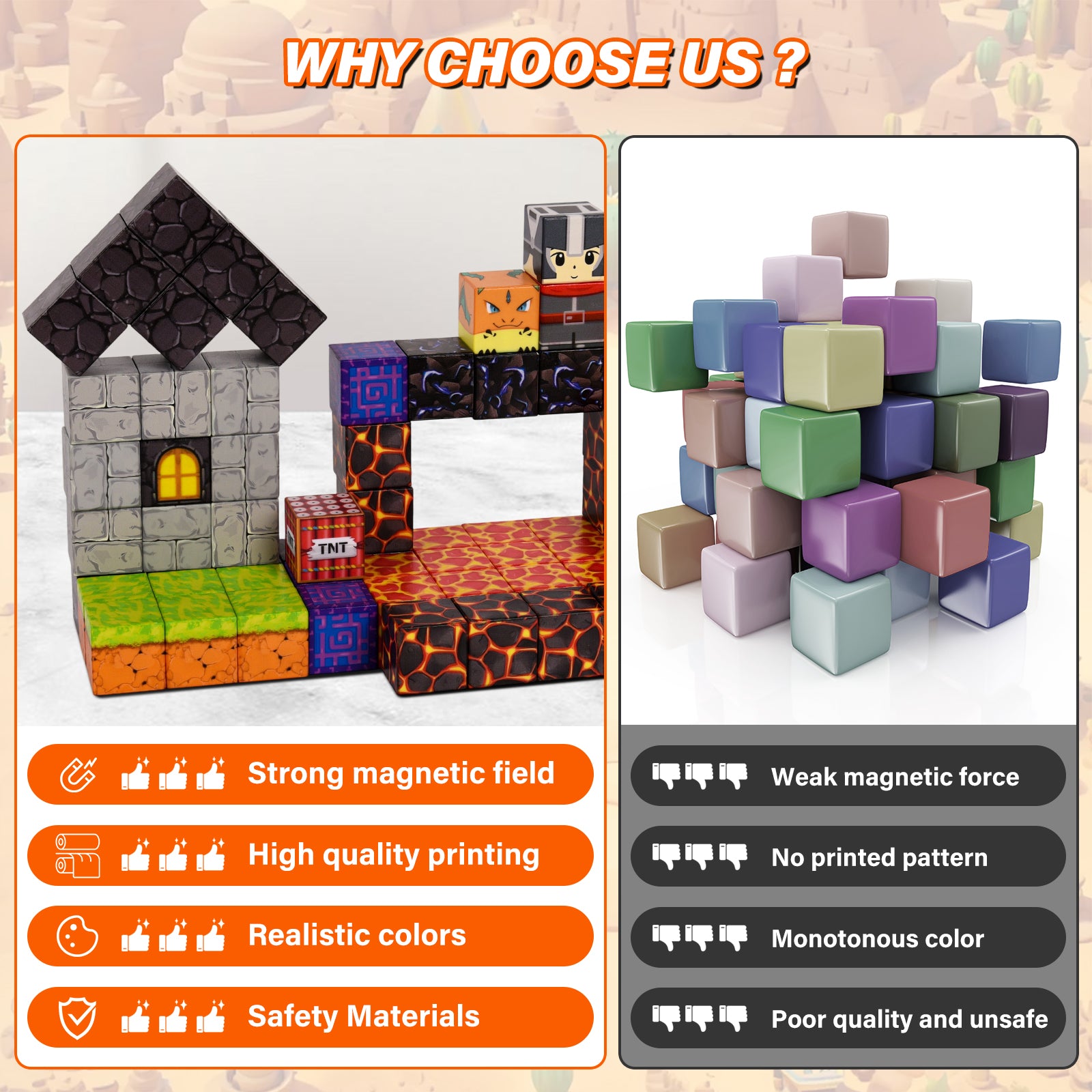 Close-up detail of magnetic pixel cube block texture and colour