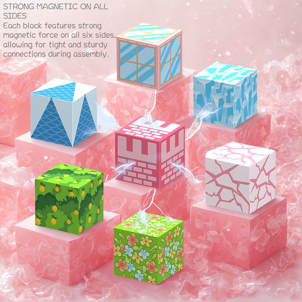 Pink castle magnetic blocks size comparison reference